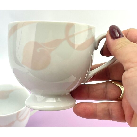 Pair of vintage 80s mugs, Mikasa Fine China LDB01 Classic Flair Peach - Picture 1 of 10